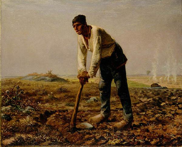 Jean-Franc Millet Man with a hoe Spain oil painting art